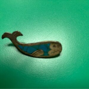 Najvo turquoise silver fish pin.